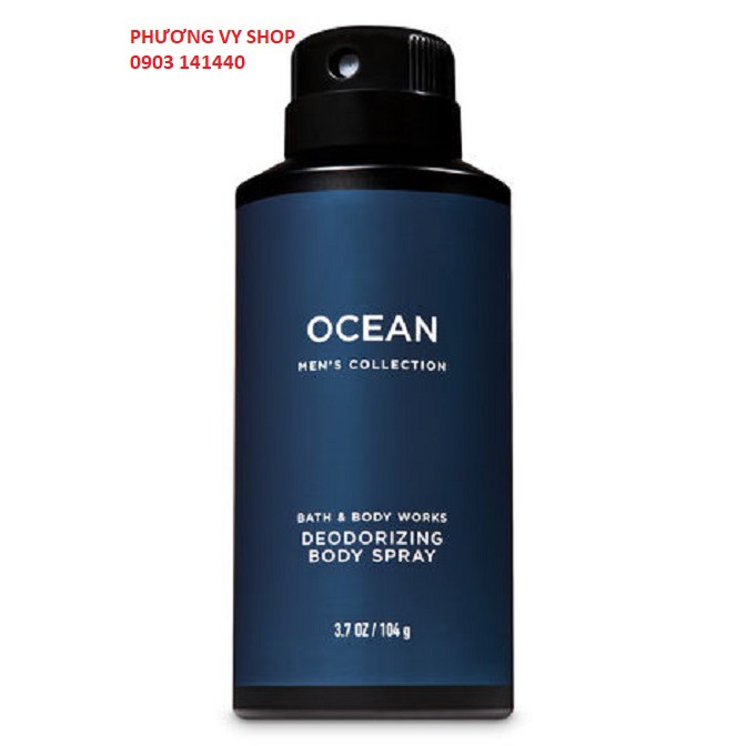 Xịt thơm khử mùi toàn thân BBW OCEAN dành cho nam
