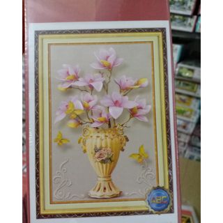 Tranh đính đá bình hoa tuyệt đẹp kt 70*50cm hình thật