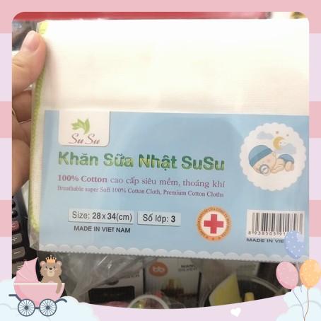 Khăn sữa gạc nhật Susu 4 lớp mềm mịn thấm hút dành cho trẻ sơ sinh