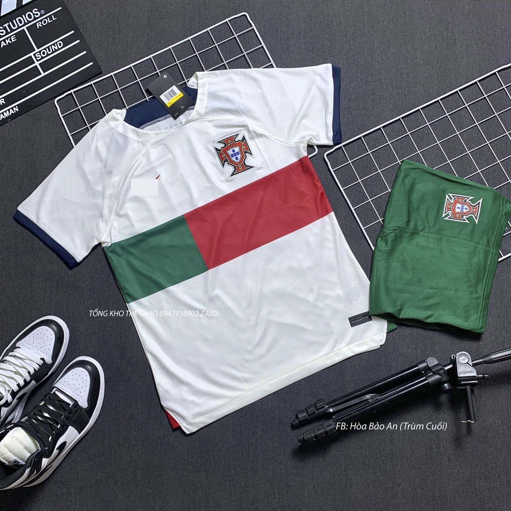 Áo Bóng Đá Tuyển Bồ Đào Nha 2023 Mẫu chính thức Áo Trắng quần Xanh