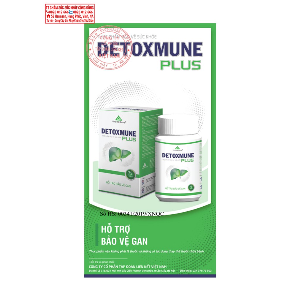 [sản phẩm CHÍNH HÃNG] Detoxmune plus – Thải độc gan, tăng cường chức năng gan, Thanh lọc từng tế bào cơ thể