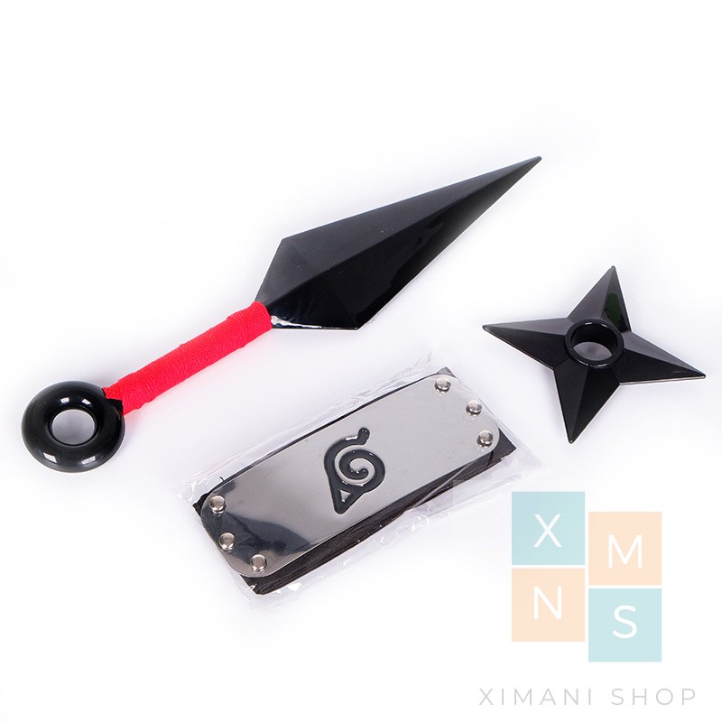 Mô Hình Naruto Combo Kunai Shuriken Băng Trán Làng Lá Đồ Chơi Cosplay Kunai Chiều Dài 27cm