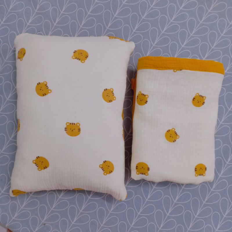 Gối cho bé vải xô muslin cao cấp, gối xô, gọi cho bé đi học