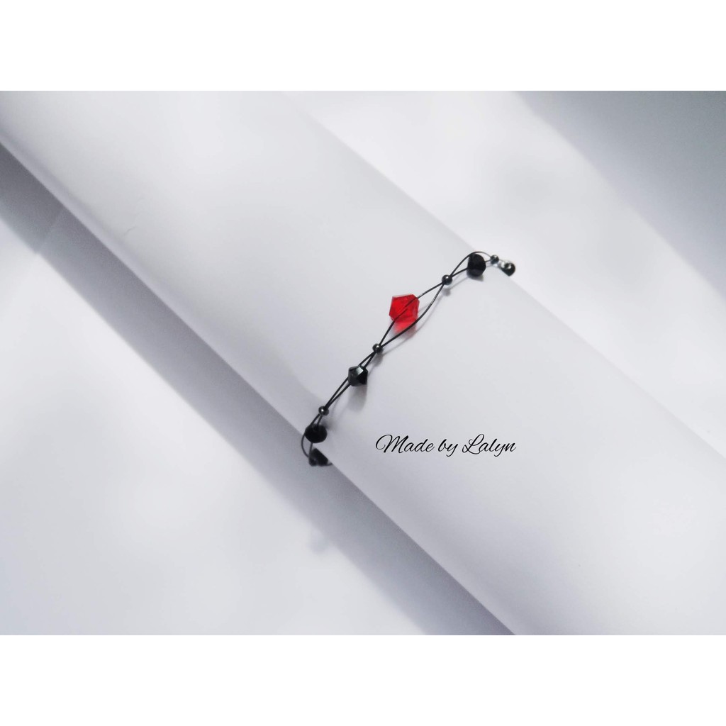 Vòng tay Lắc tay pha lê Swarovski Áo handmade cao cấp B023 màu Đỏ Light Siam