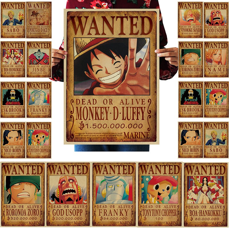 Áp Phích Kiểu Lệnh Truy Nã Hình Phim Hoạt Hình One Piece
