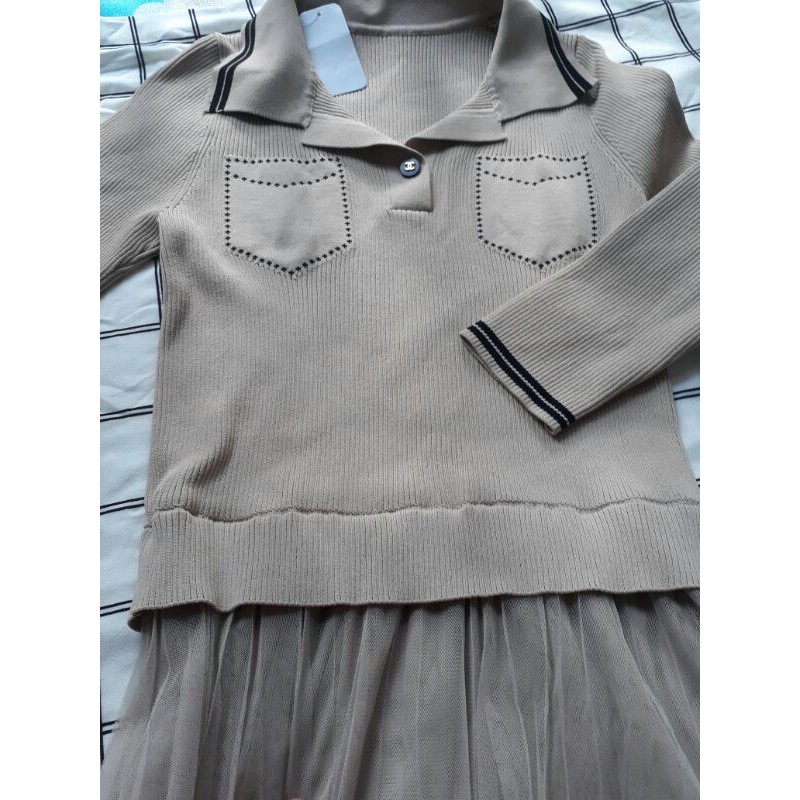 Bộ váy len xếp ly điệu đà (chỉ có 1)