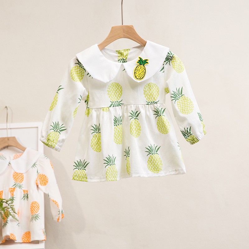 Đầm in hình quả dứa cho bé gái