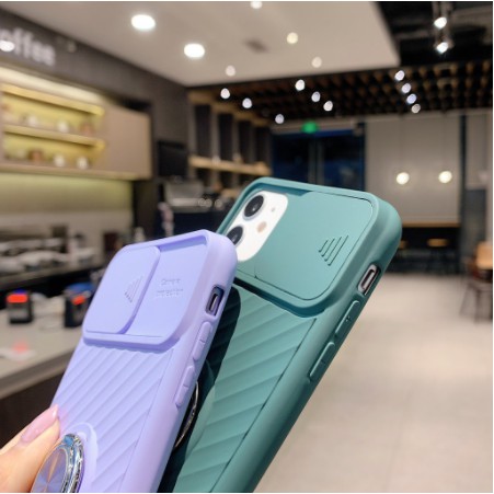 Ốp điện thoại mềm có nắp trượt bảo vệ Camera cho IPhone 11 XR Xs Max 7 Plus