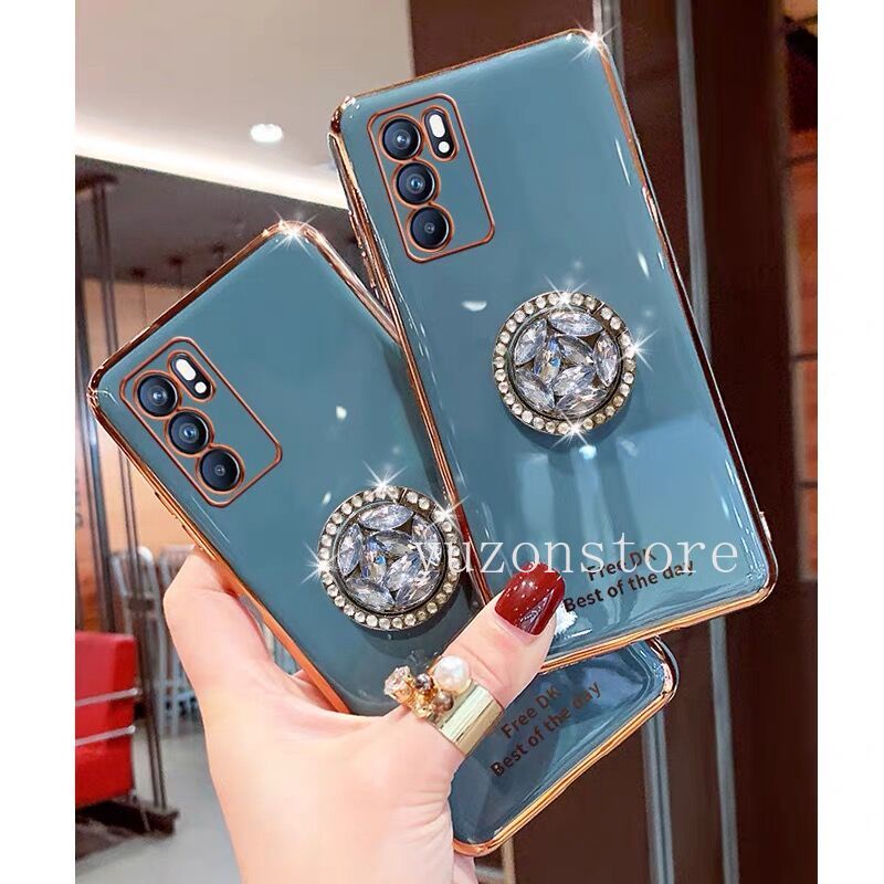 Ốp Điện Thoại Mềm Đính Đá Có Giá Đỡ Cho OPPO Reno6 Reno6 Z 5G Reno6 Pro 5G 2021 OPPO Reno6 5G