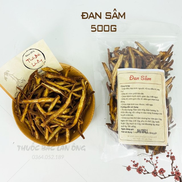 Đan sâm 500g (Đơn sâm khô, hàng loại 1) - Thuốc Bắc Lãn Ông