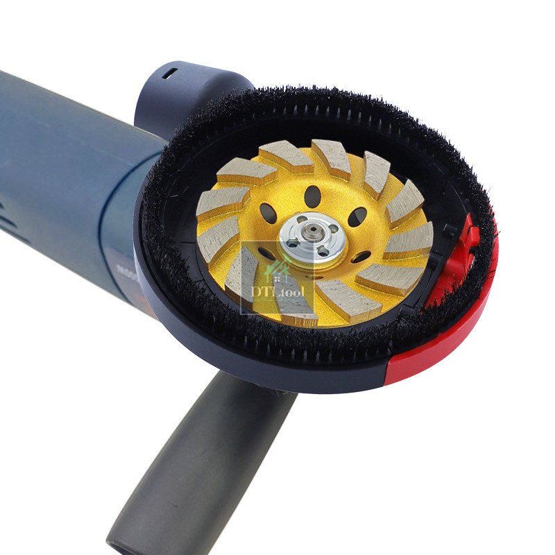 Chụp hút bụi lắp máy mài cầm tay D100mm. Ngăn bụi khi thi công mài, có khay tháo lắp khi mài góc chân tường