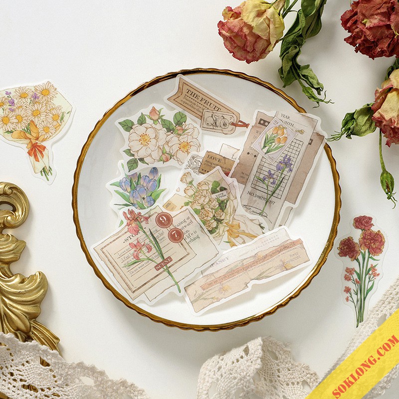 Set 30 Tag giấy list kèm sticker hình ghi chú memo STI27 VPP Tuệ Minh