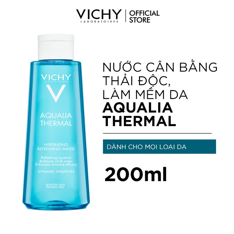 [CHÍNH HÃNG] Nước Hoa Hồng Làm Săn Da, Loại Bỏ Độc Tố Vichy Aqualia Thermal Hydrating Refreshing Water 200ml