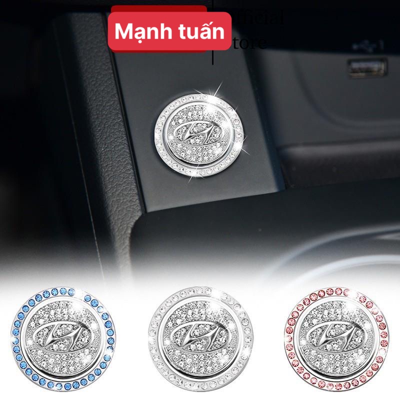 1 Nhẫn Đính Đá Lấp Lánh Sang Trọng Trang Trí Nút Khởi Động Xe Hơi