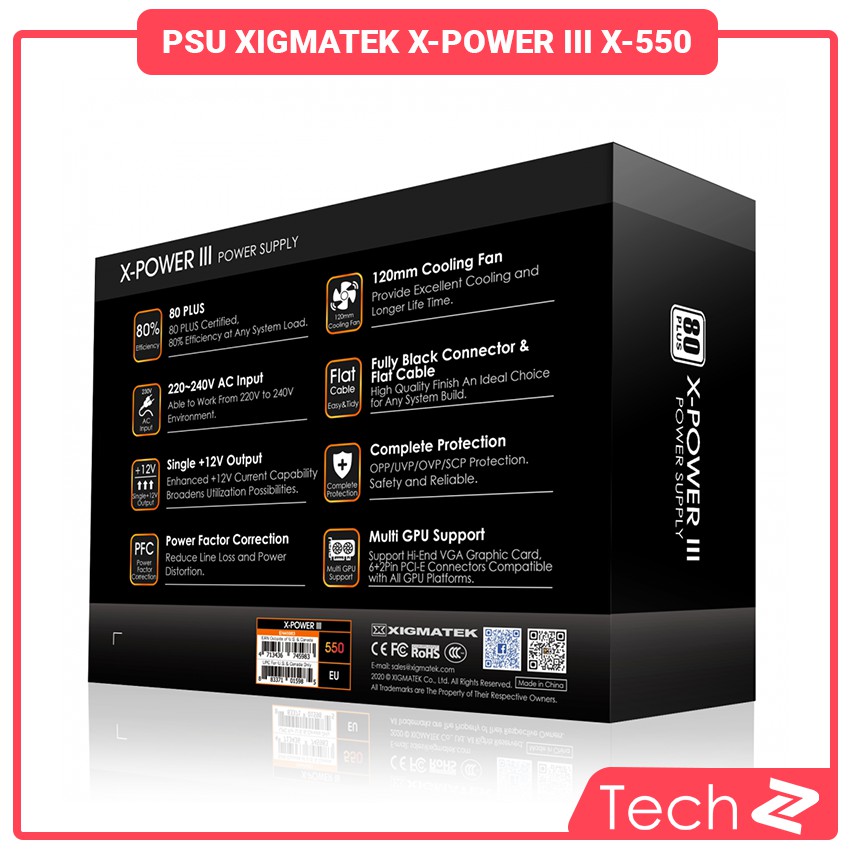 Nguồn Máy Tính Xigmatek X-Power III 550 (500W, 230V)