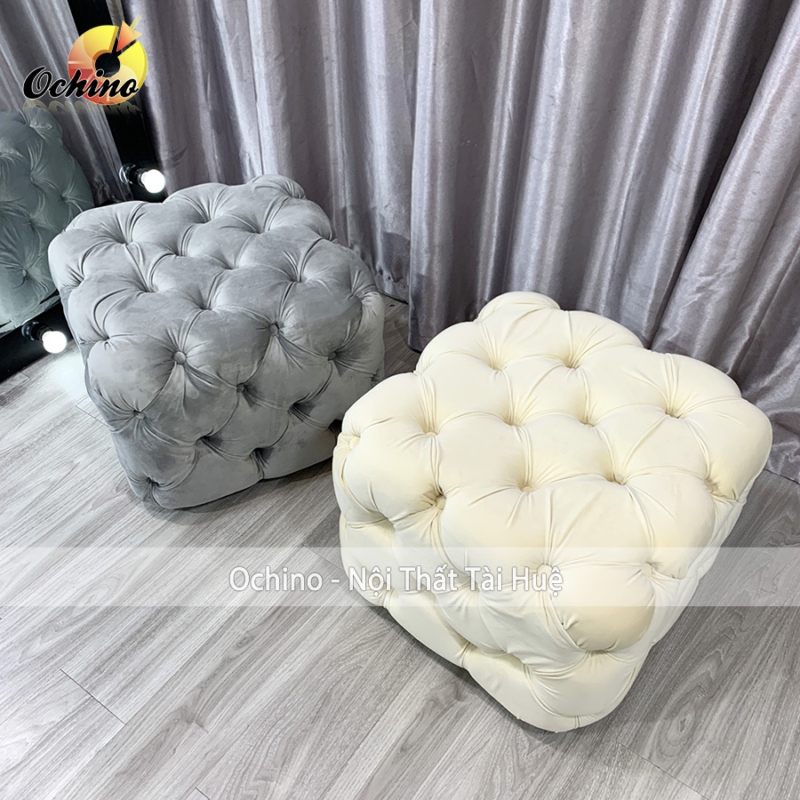 Ghế Đôn Sofa Vuông Cao 42 Rộng 50 Ngồi Bàn Trang Điểm, Trang Trí Phòng Khách Hoặc Chụp Hình (Có Sẵn)