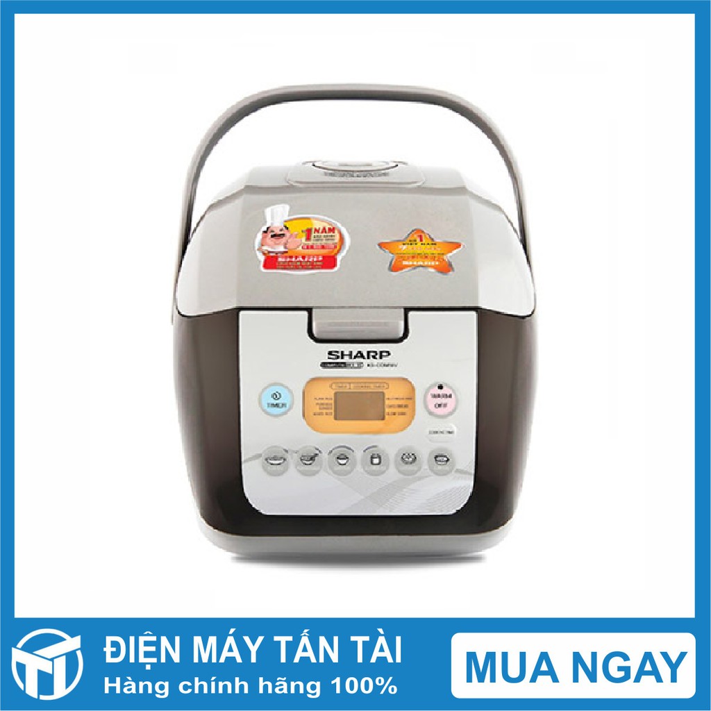 NỒI CƠM ĐIỆN TỬ SHARP KS-COM19V Công suất 830 W, Chất liệu lòng nồi: Phủ chống dính , Xuất xứ Thái Lan