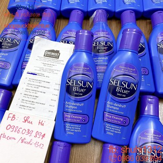 (Nội địa Úc) Dầu gội cho da đầu bị gàu, ngứa Selsun blue / Selsun gold 200ml nắp xanh, tím, vàng