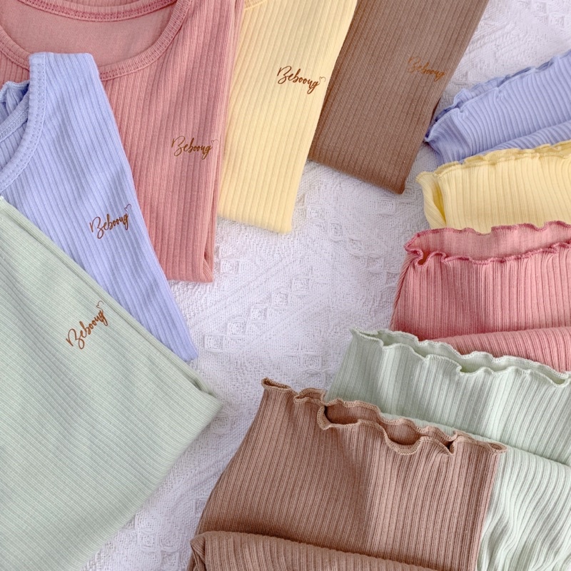 Bộ lửng bé gái thun gân siêu co dãn Xuân Hè