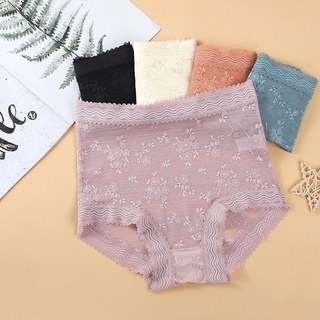 Quần lót AOWEINISI cotton lưng cao phối ren định hình bụng quyến rũ thời trang dành cho nữ