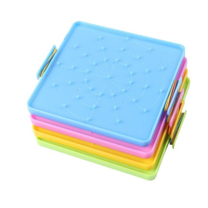 Bảng đinh/ bảng chun 2 mặt 16x16cm cho bé học tạo hình