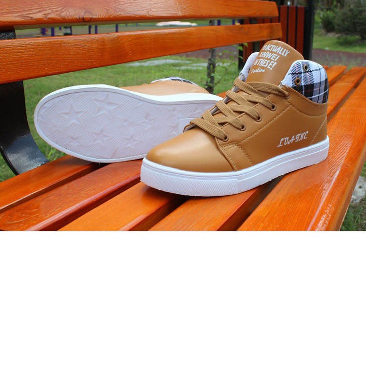 Giày Sneaker Nam Cổ Cao Ladrke Màu Nâu | BigBuy360 - bigbuy360.vn