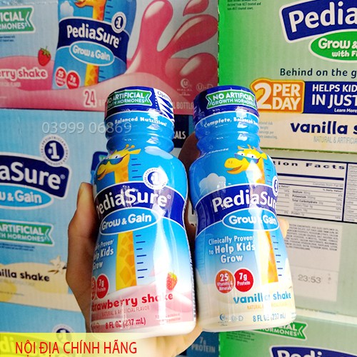 [Date mới] Thùng Sữa Pediasure nước Vani, Dâu, Chocolate 237ml Mỹ