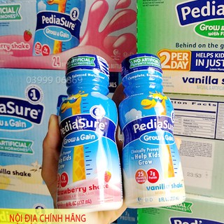 [Date mới] Thùng Sữa Pediasure nước Vani, Dâu, Chocolate 237ml Mỹ