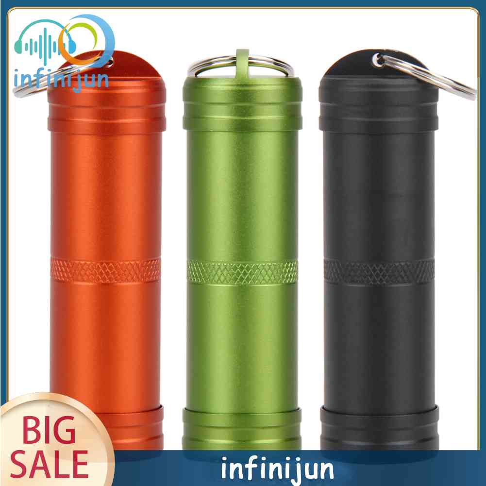 Hộp Đựng Thuốc Chống Thấm Nước Bằng Hợp Kim Nhôm Kèm Móc Khóa Tiện Dụng