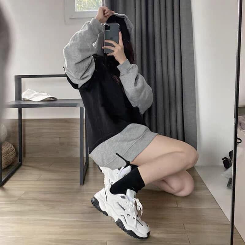 Áo hoodie nỉ phối tay Unisex form rộng siêu hót | BigBuy360 - bigbuy360.vn