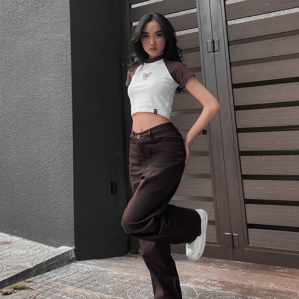 Áo Croptop Phối Tay PRADIES Butterfly