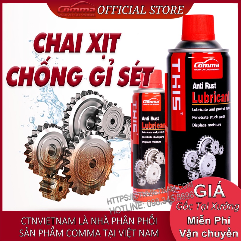 Chai Xịt Chống Rỉ Sét, Bôi Trơn Và Vệ Sinh Sên Xích Xe Máy Anti Rust Lubricant Tác Dụng Siêu Nhanh, Mạnh Mẽ