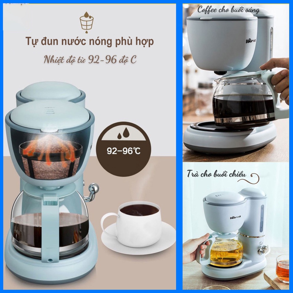 Máy pha cafe Bear chính hãng - Máy pha trà tự động, trà chiều - Dễ vệ sinh, giữ ấm - Bảo hành toàn quốc