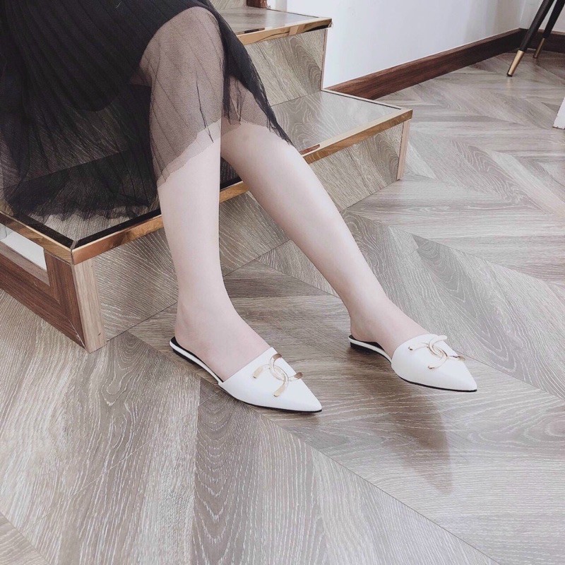Dép sục mũi nhọn da mềm khoá X cao cấp ( loại 1 )