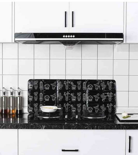 Tấm chắn dầu mỡ hình xương rồng đen