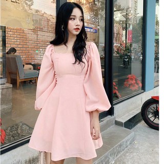 Đầm Dáng Xòe Voăn Tay Phồng