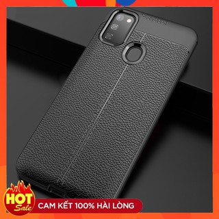 Ốp Lưng Samsung Galaxy M21 2020 Vân da Auto Focus ( Đen )
