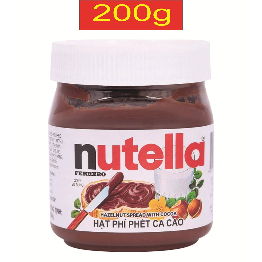 Hộp nhỏ 200g bơ hạt phỉ phết cacao australia nutella hazelnut spread with - ảnh sản phẩm 1
