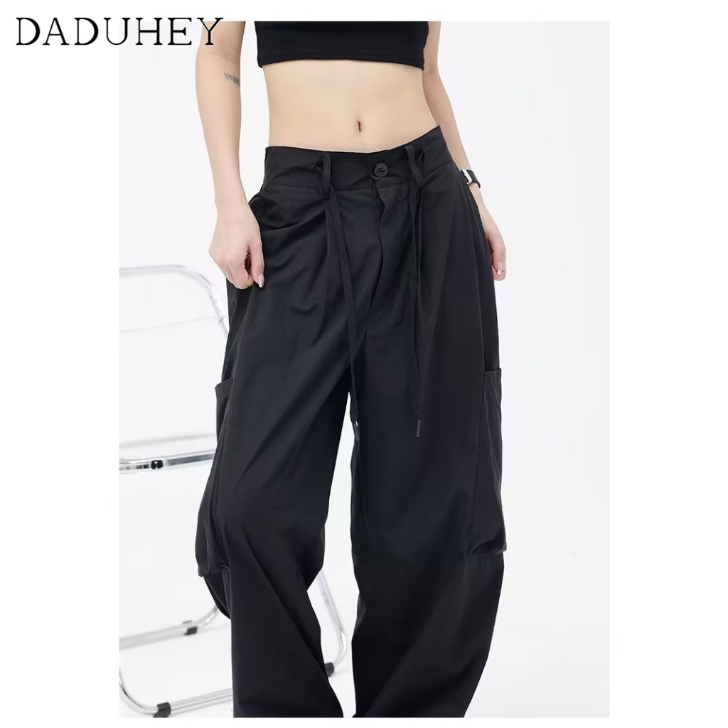 DaDuHey Men‘s and Women's Summer New Loose Casual Working Pants Wide Leg Pants Ins High Street Retro Straight-Leg Ankle-Banded Pants