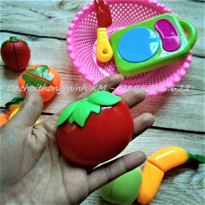 Rổ đồ chơi hoa quả nhựa cho bé - ảnh chụp thật