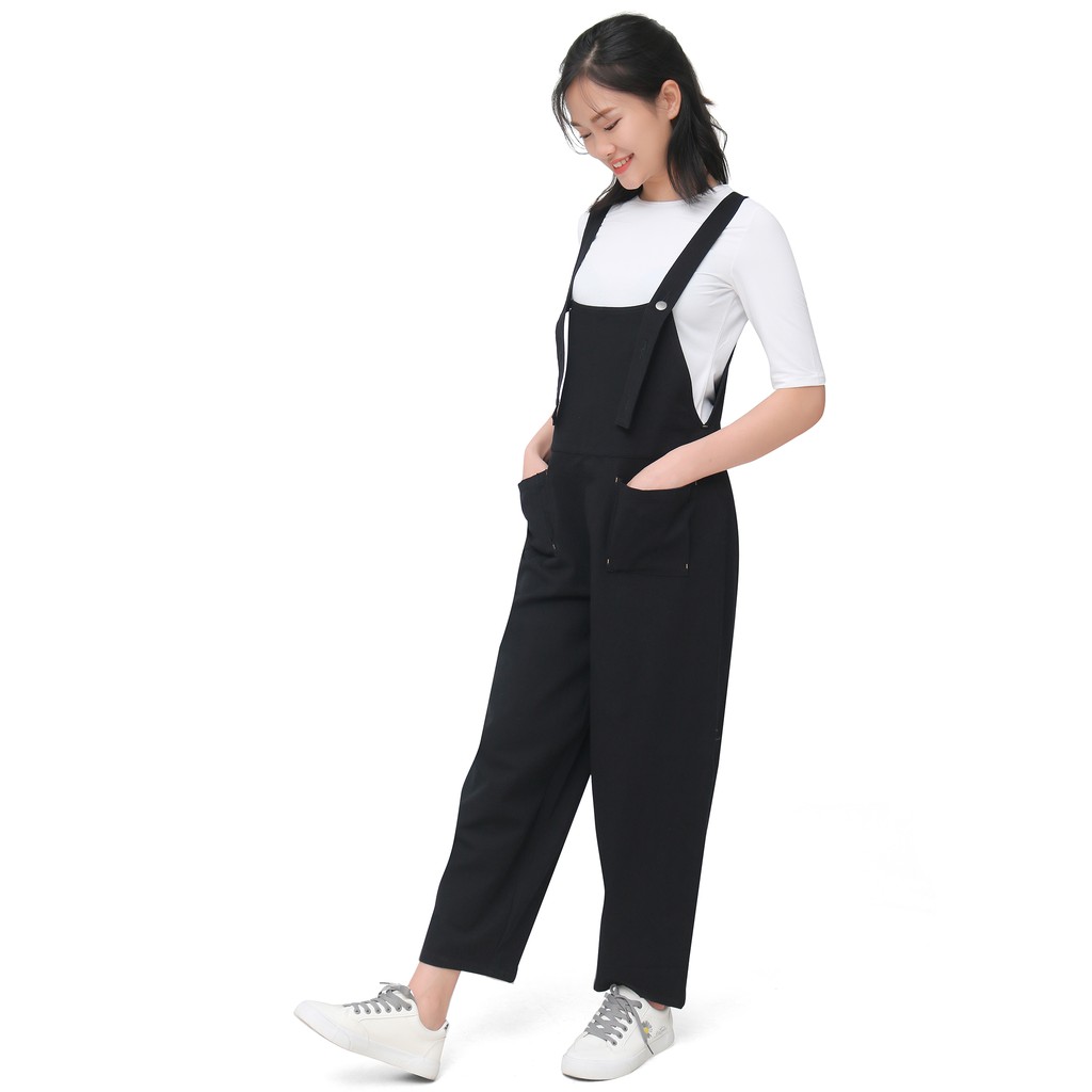 [Mã BMBAU50 giảm 7% đơn 99K] Quần yếm nữ kaki đen Narsis P0009