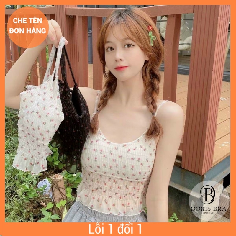 Áo lót nữ, bra ren,voan lụa hoa nhí chun lưng sang chảnh co giãn tốt