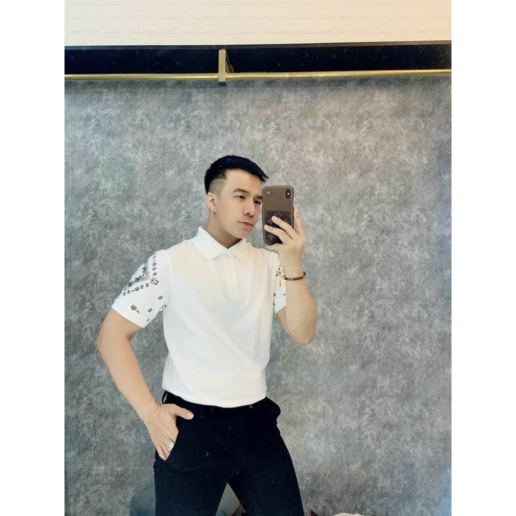 (Size lớn > 100kg) Áo polo nam họa tiết trên tay áo GAP011 2M - Cotton cá sấu, form suông basic cực kỳ sang trọng | BigBuy360 - bigbuy360.vn