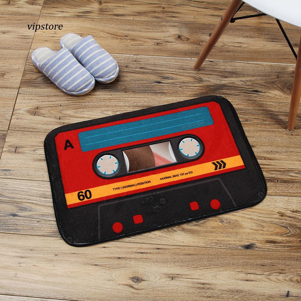 Thảm chùi chân hình băng cassette cổ điển 40x60cm dùng để trang trí nội thất