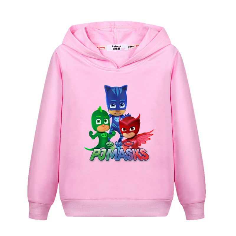 PJ MASKS Áo Hoodie Dài Tay In Hình Mặt Nạ Cho Bé