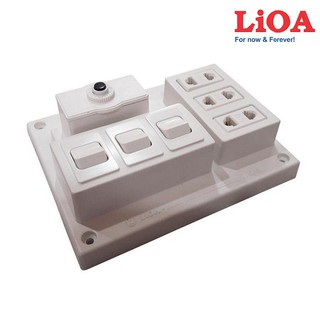 BẢNG ĐIỆN NỔI LIOA B-CB15A3C 15A CÓ CB ( 3 Ổ CẮM + 3 CÔNG TẮC 1 CHIỀU )