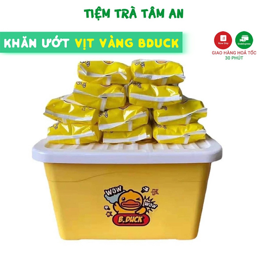 Khăn Ướt Con Vịt B Duck, Khăn Ướt Con Ong Kèm Thùng Nhựa - Tiệm Trà Tâm An