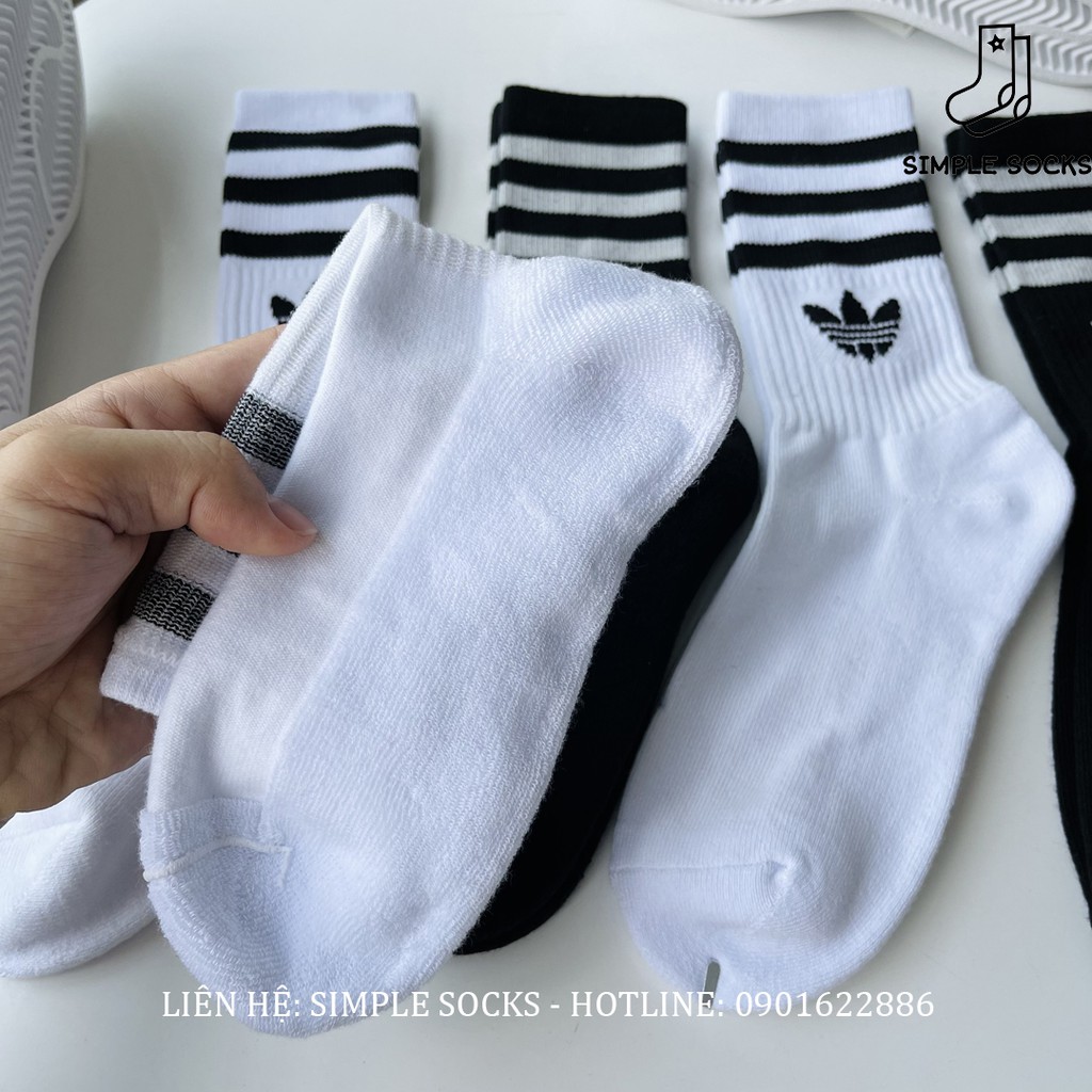 Vớ Adidas Cao CấpFREESHIPTất Nam Nữ Cổ Cao Adidas 3 Sọc Chính Hãng Dầy Dặn Chống Hôi Chân Thể Thao - Simple Socks