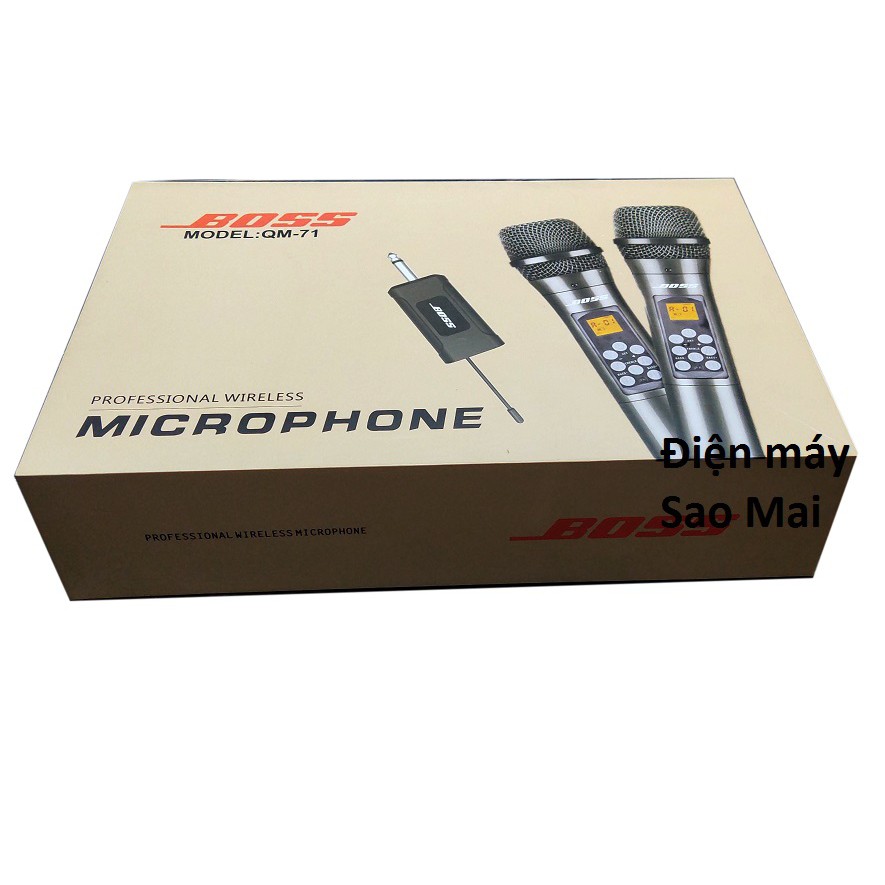 [SIÊU PHẨM] Micro sóng UHF Siêu cao cho Amply, Loa Kéo BOSS QM71 thân Nhôm - có ECHO BASS TREBLE QM 71