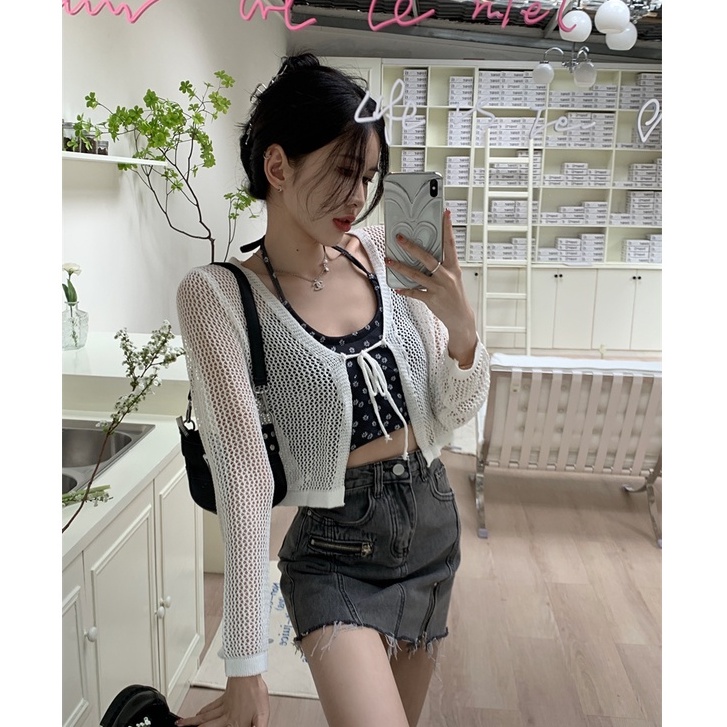 QADCOL Áo khoác cardigan QADCOL cổ chữ V chống nắng thời trang cao cấp dành cho nữ